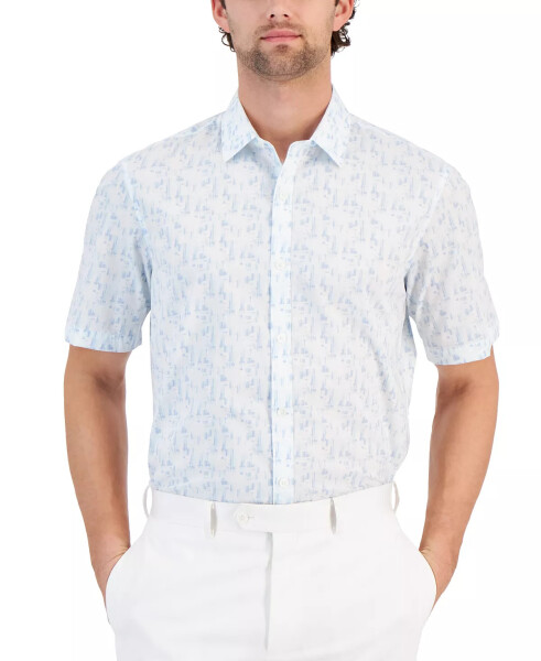 Men's Geo-Pattern Shirt, Created for Modazone Blue - 1