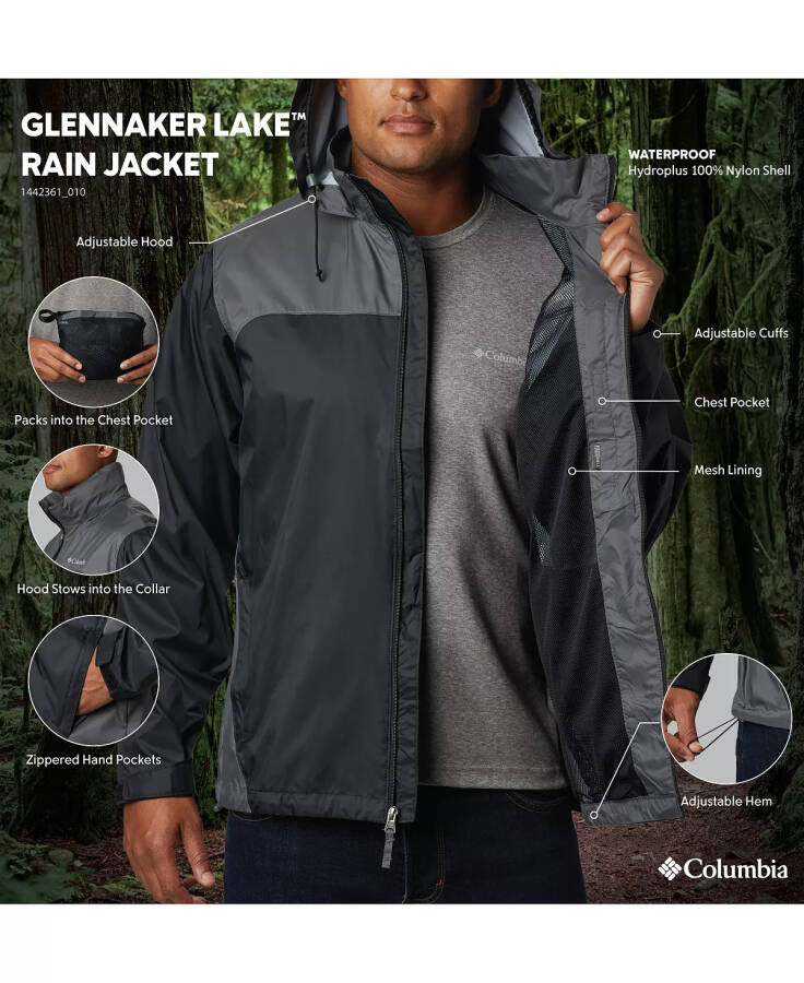 Men's Glennaker Lake Rain Jacket Black, Gray - 3