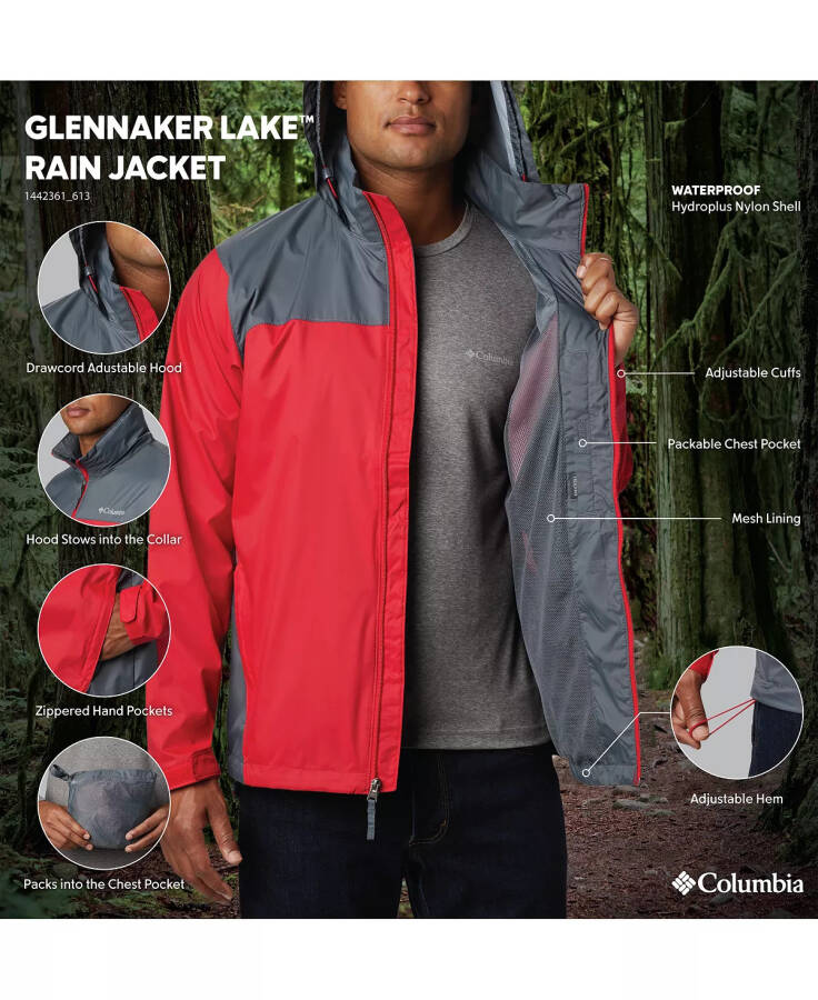 Men's Glennaker Lake Rain Jacket Mountain Red - 6