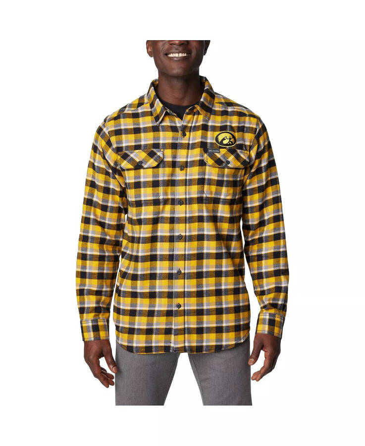 Men's Gold Iowa Hawkeyes Flare Gun Flannel Long Sleeve Shirt Gold - 1