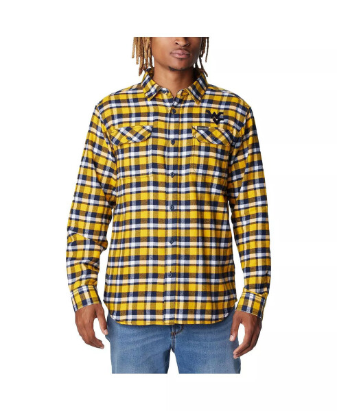 Men's Gold West Virginia Mountaineers Flare Gun Flannel Long Sleeve Shirt Gold - 1