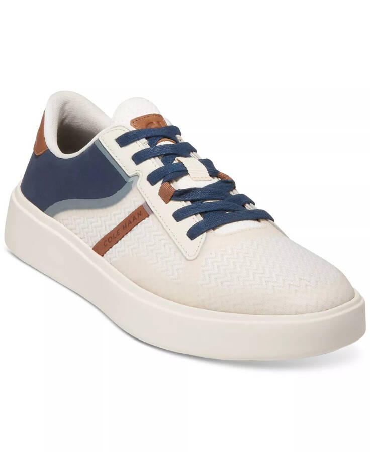 Men's Grand Crosscourt Winner Mixed-Media Lace-Up Sneakers Ivory/Navy Blazer/Dark Sequoia/Natural Tan - 1