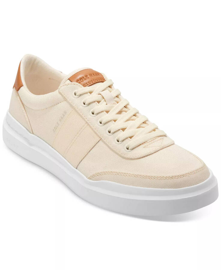 Men's GrandPrø Rally Canvas II Lace-Up Court Sneakers Ivory/Natural Tan/Optic White - 1