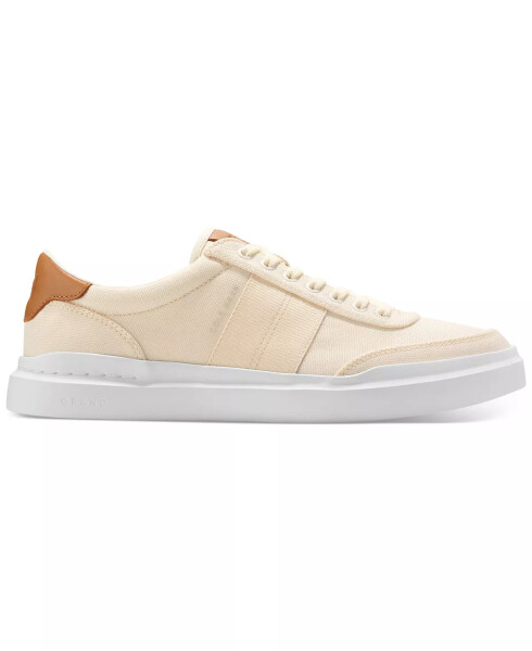 Men's GrandPrø Rally Canvas II Lace-Up Court Sneakers Ivory/Natural Tan/Optic White - 2