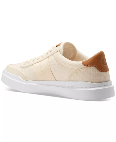 Men's GrandPrø Rally Canvas II Lace-Up Court Sneakers Ivory/Natural Tan/Optic White - 3