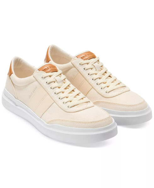 Men's GrandPrø Rally Canvas II Lace-Up Court Sneakers Ivory/Natural Tan/Optic White - 6