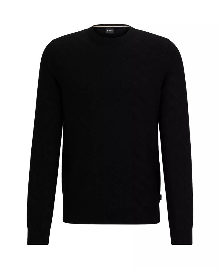 Men's Graphic-Jacquard Sweater Black - 4