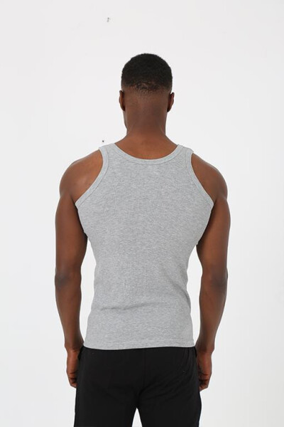 Men's Gray Athlete Ribbed Undershirt 6503 - 4