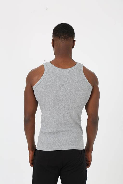 Men's Gray Athlete Ribbed Undershirt 6503 - 4