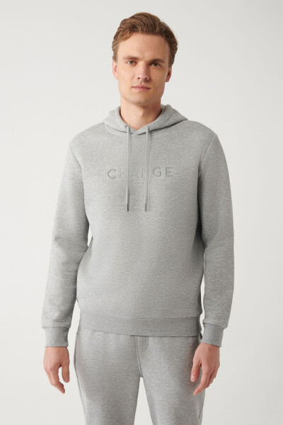 Men's Gray Hooded Sweatshirt - 3