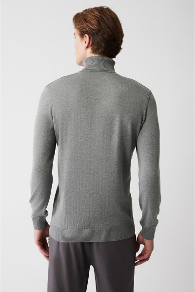 Men's Gray Knit Sweater - 5