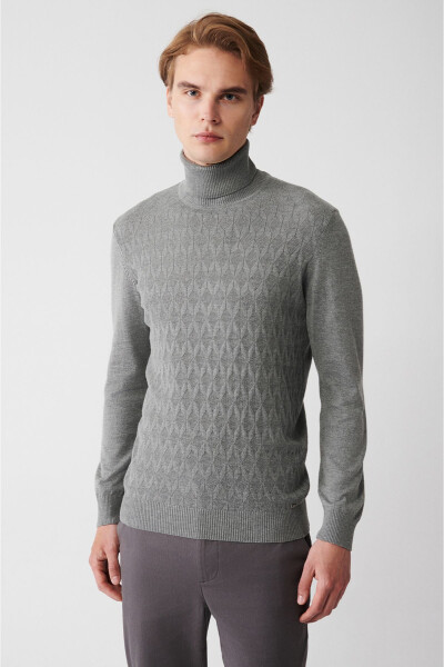 Men's Gray Knit Sweater - 6