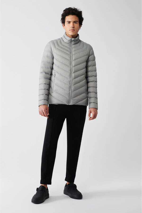 Men's Gray Puffer Jacket - 14