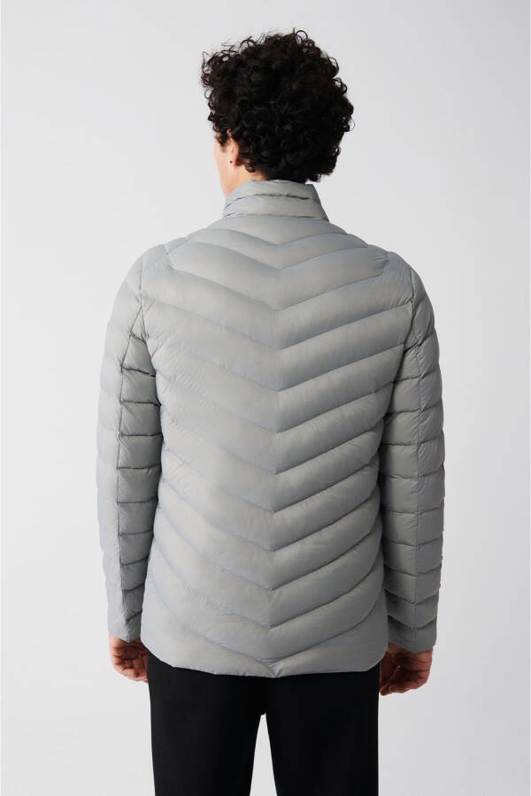 Men's Gray Puffer Jacket - 4