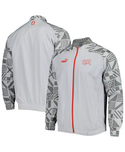 Men's Gray Switzerland National Team Pre-Match Raglan Full-Zip Training Jacket Gray - 2