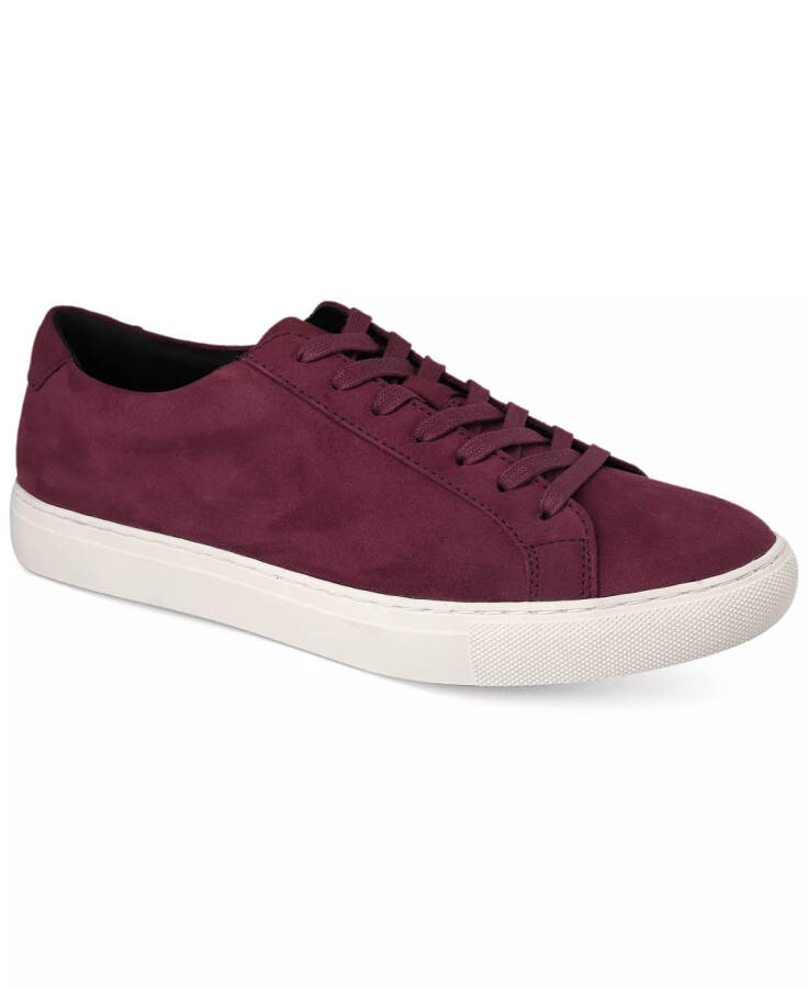 Men's Grayson Suede Lace-Up Sneakers, Created for Modazone Nubuck PU in Burgundy - 1