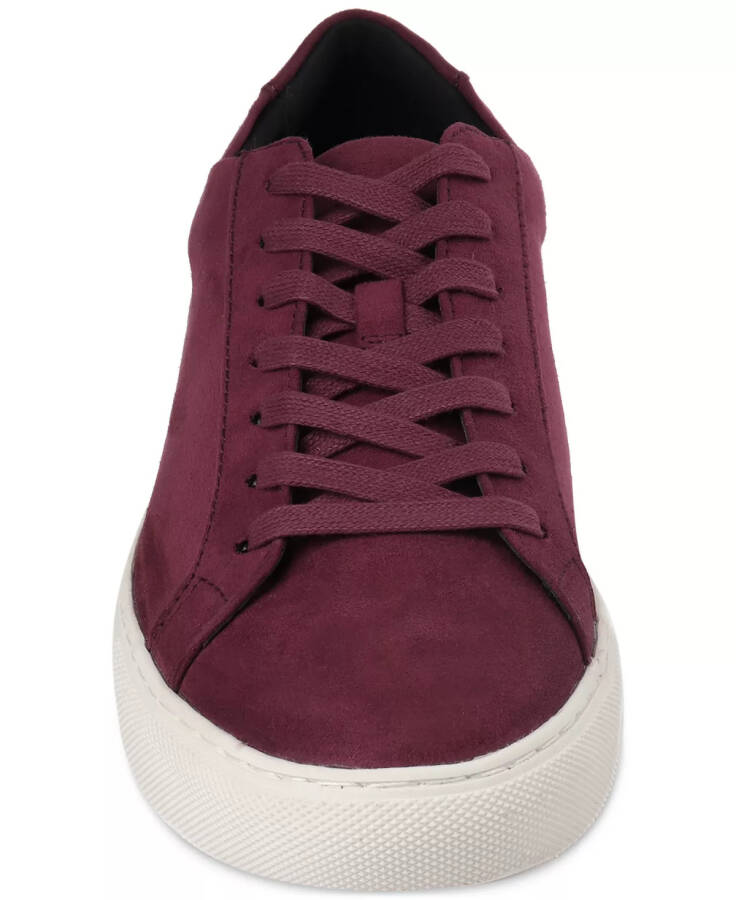 Men's Grayson Suede Lace-Up Sneakers, Created for Modazone Nubuck PU in Burgundy - 4