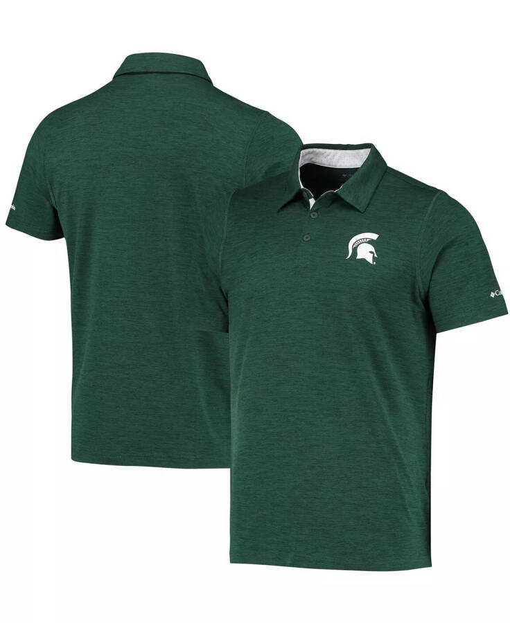 Men's Green Michigan State Spartans Tech Trail Space Dye Omni-Shade Polo Green - 1