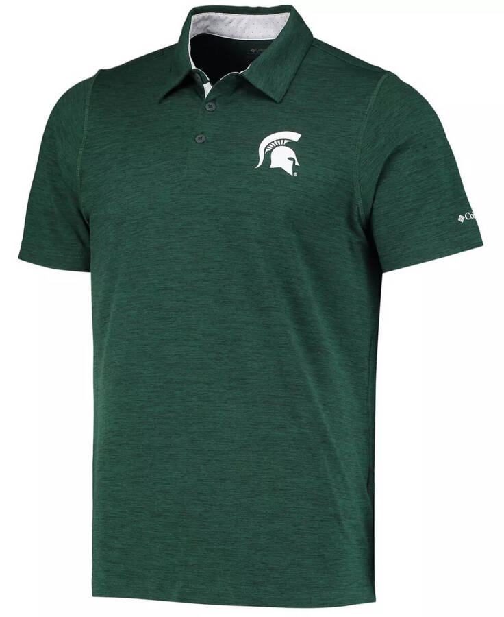 Men's Green Michigan State Spartans Tech Trail Space Dye Omni-Shade Polo Green - 3