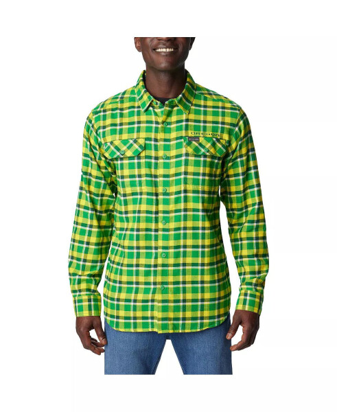 Men's Green Oregon Ducks Flare Gun Flannel Long Sleeve Shirt Green - 1