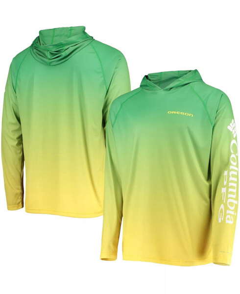 Men's Green Oregon Ducks Terminal Tackle Omni-Shade UPF 50 Long Sleeve Hooded Long Sleeve T-shirt Green - 1