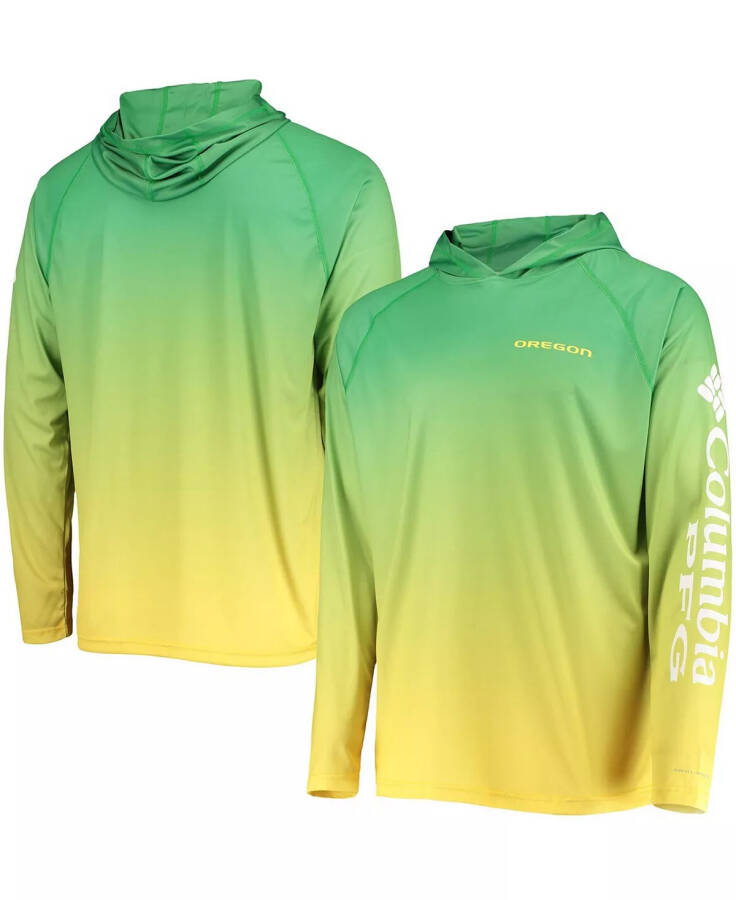 Men's Green Oregon Ducks Terminal Tackle Omni-Shade UPF 50 Long Sleeve Hooded Long Sleeve T-shirt Green - 1