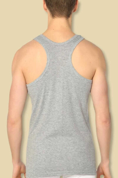 Men's Grey 6-Pack Cotton Ribbed Athletic Tank Top - 2