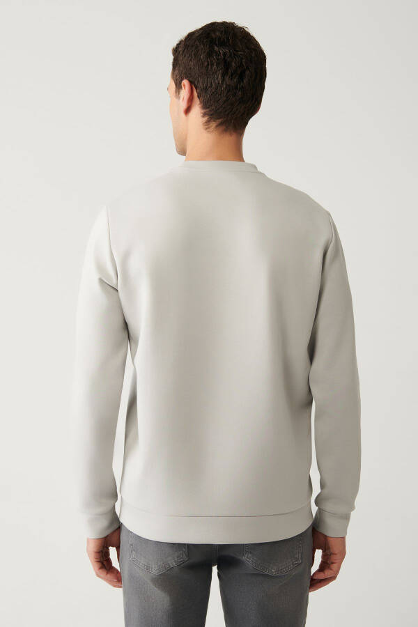 Men's Grey Crew Neck Sweatshirt - 4