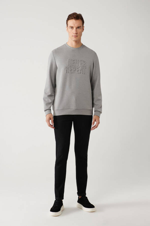 Men's Grey Crewneck Sweatshirt - 6