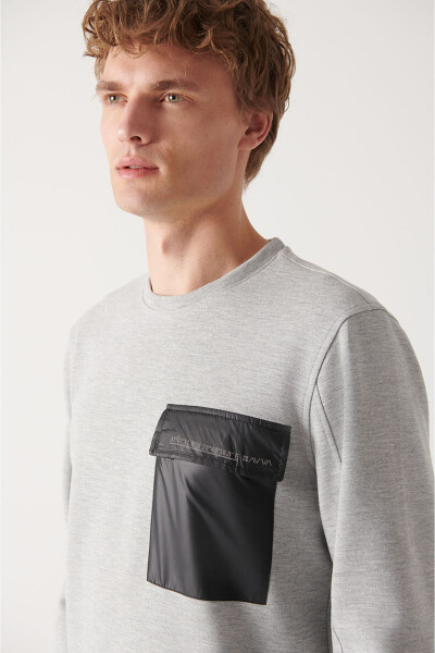 Men's Grey Crewneck Sweatshirt - 7