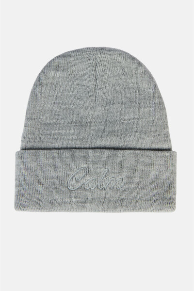 Men's Grey Embroidered Edge Beanie A32y9205 - 1