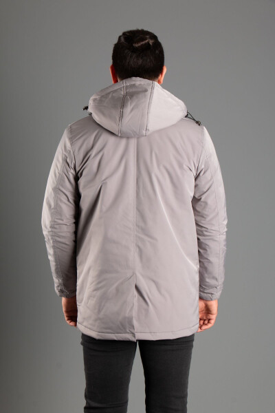 MEN'S GREY HOODED PUFFER JACKET 5615 - 6