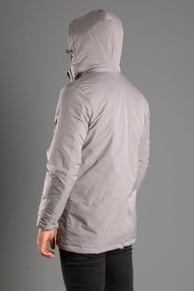 MEN'S GREY HOODED PUFFER JACKET 5615 - 7