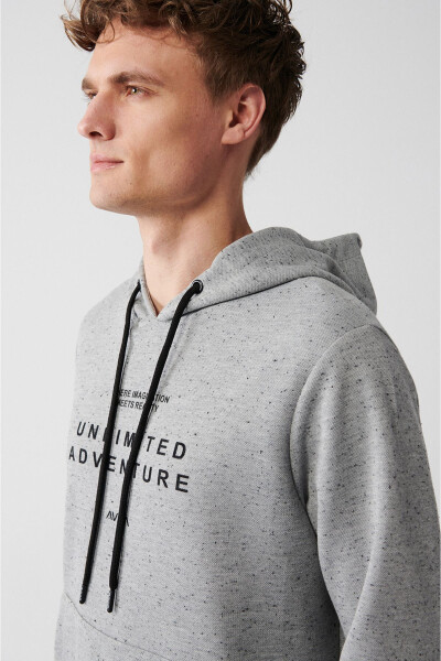 Men's Grey Hooded Sweatshirt - 7