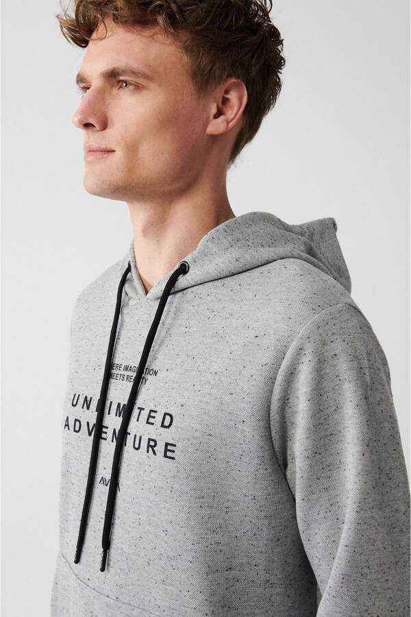 Men's Grey Hooded Sweatshirt - 2