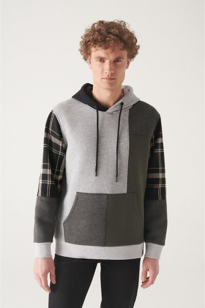 Men's Grey Hooded Sweatshirt - 6