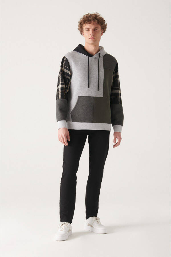 Men's Grey Hooded Sweatshirt - 5