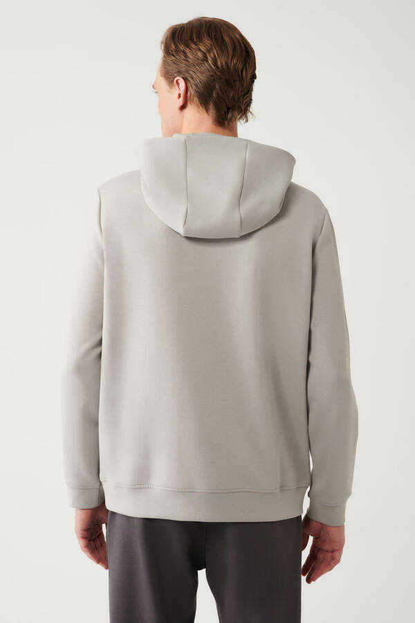 Men's Grey Hoodie Sweatshirt - 4