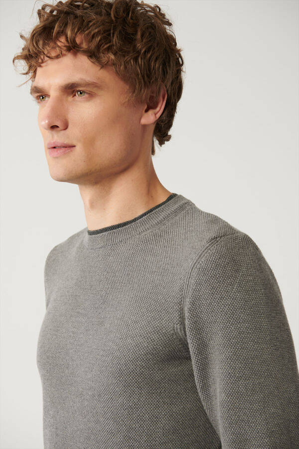 Men's Grey Knit Sweater - 2