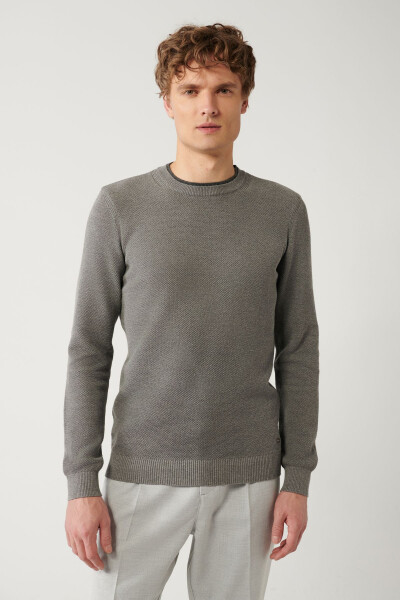 Men's Grey Knit Sweater - 3