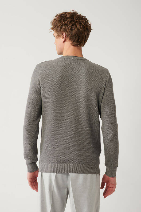 Men's Grey Knit Sweater - 4