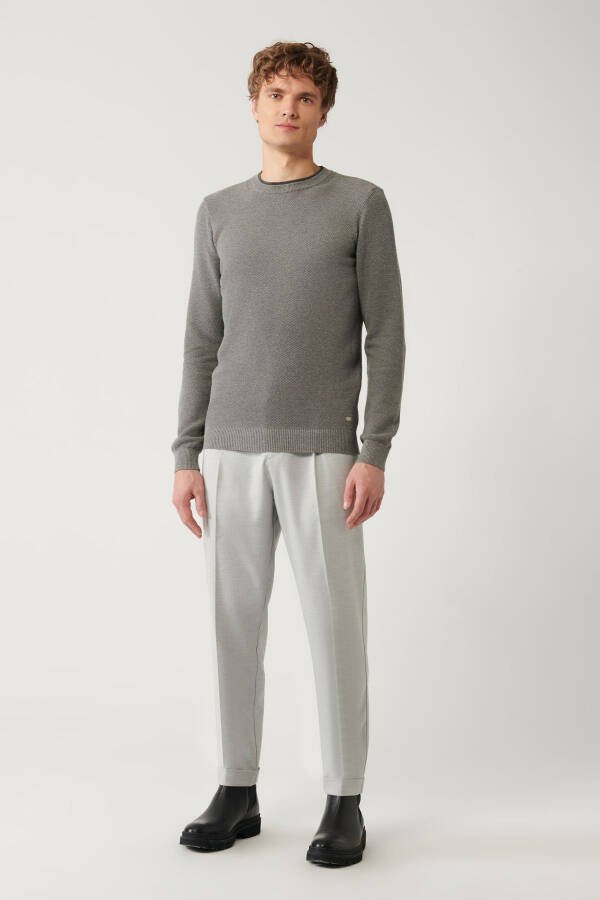 Men's Grey Knit Sweater - 6