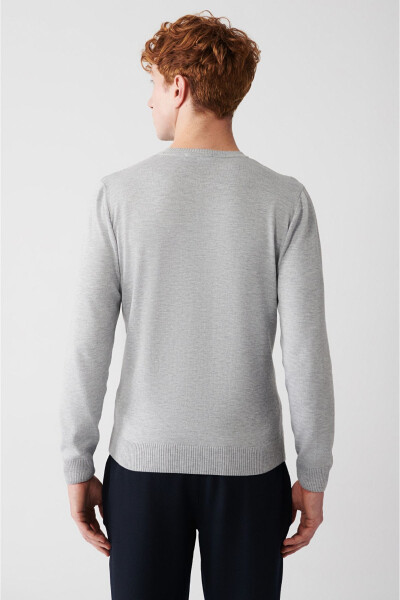 Men's Grey Knit Sweater - 4