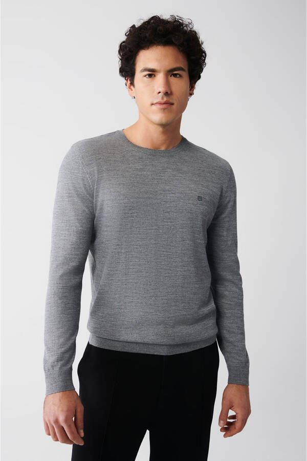 Men's Grey Knit Sweater - 3