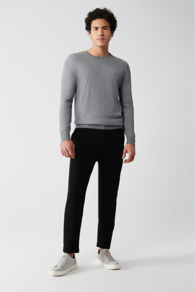 Men's Grey Knit Sweater - 5