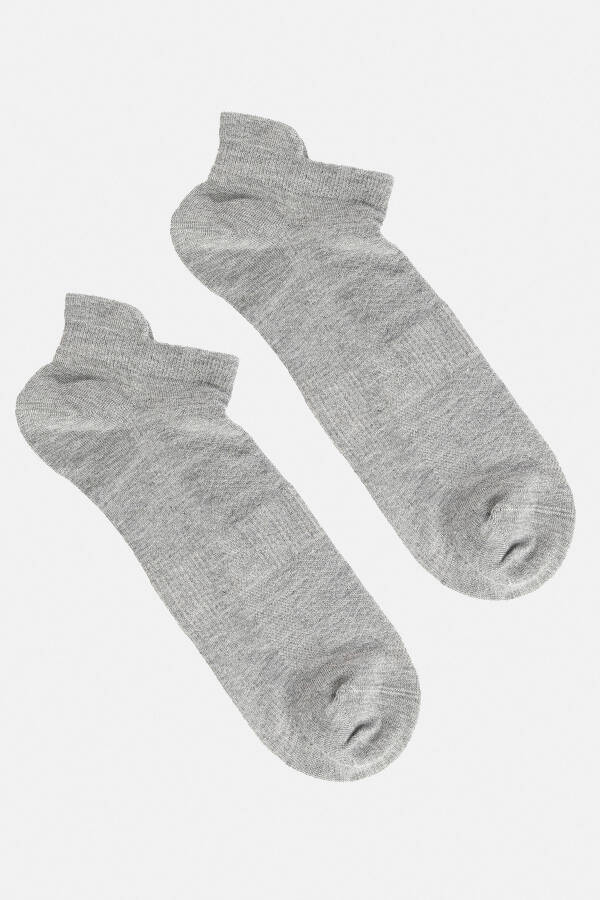 Men's Grey Plain Bamboo Slipper Socks A41y8503 - 2