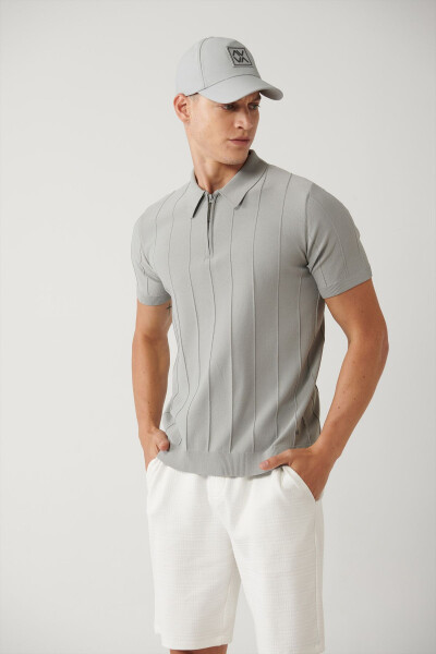 Men's Grey Polo T-shirt - 1