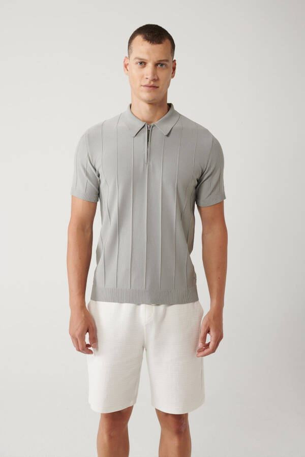 Men's Grey Polo T-shirt - 3