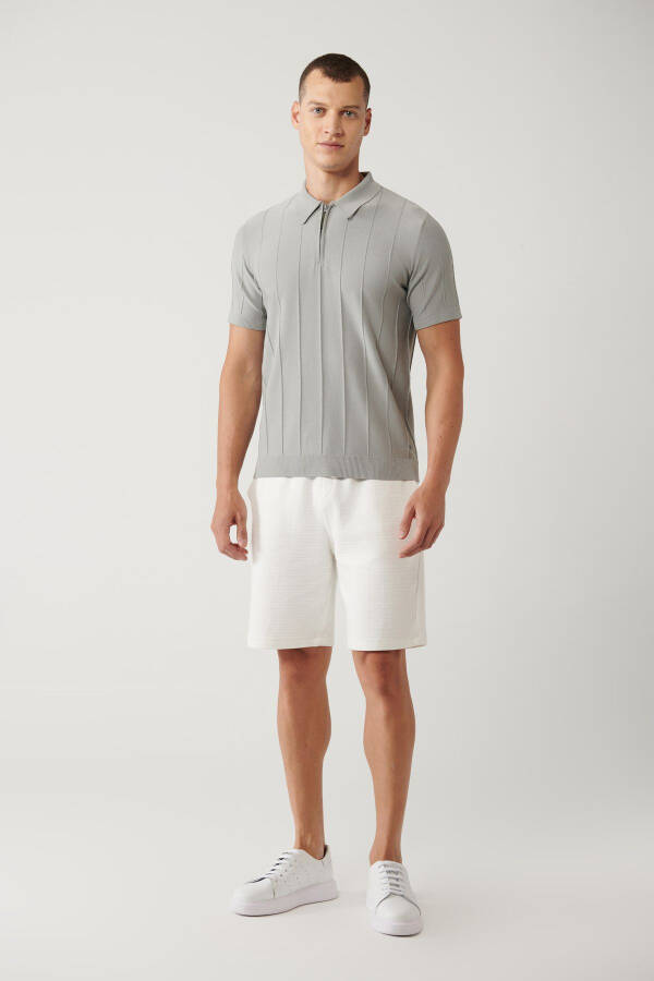 Men's Grey Polo T-shirt - 6