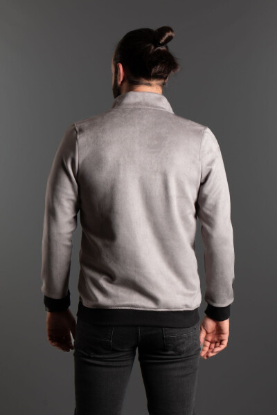 Men's Grey Thin Nubuck Cardigan - 6